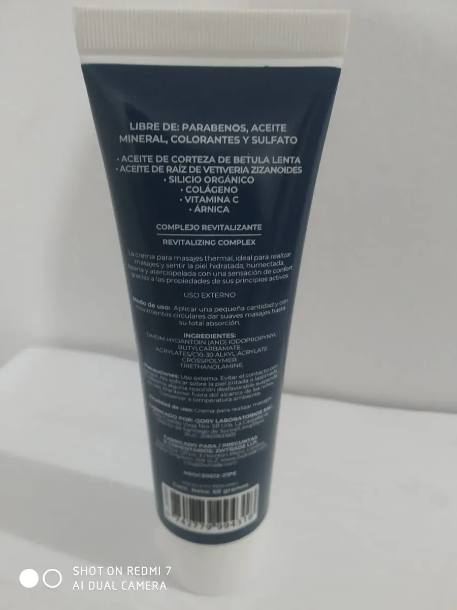 Reverso del tubo de Sustarox con la composición, el modo de uso y las precauciones